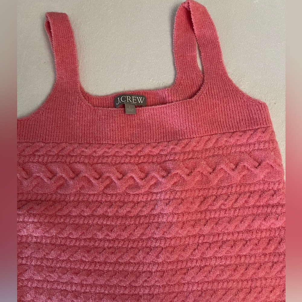 NWOT Jcrew Cropped Sweater Tank in Pink Sz Women’s Large
